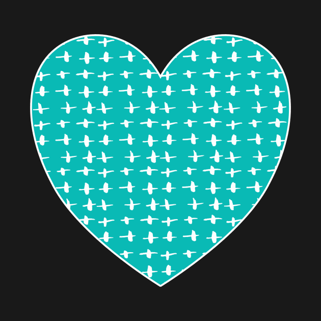 Hearts of teal. Teal, turquoise, aqua blue hearts with small white cross pattern. by innerspectrum