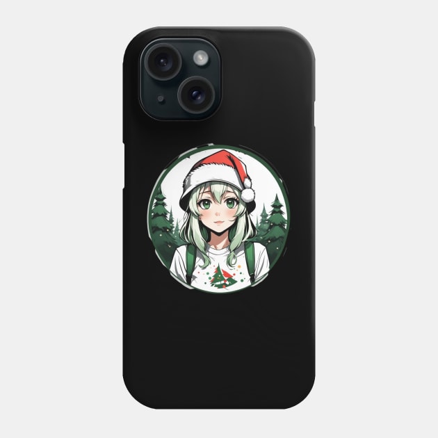 Green haired anime girl in red hat Phone Case by tempura