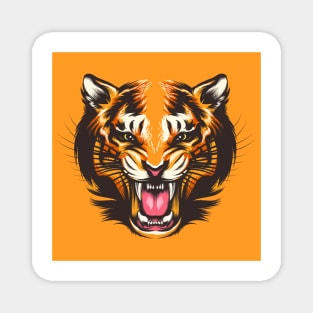 Colorful Tiger Face Illustration Magnet