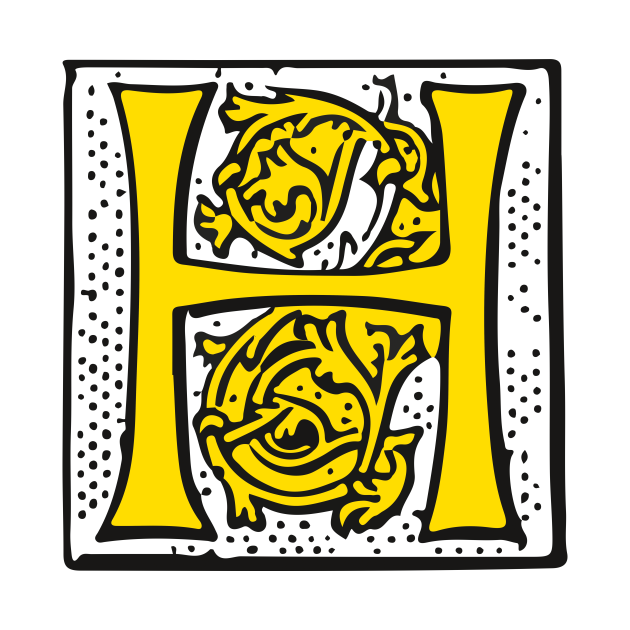 letter h in yellow h tapestry teepublic au