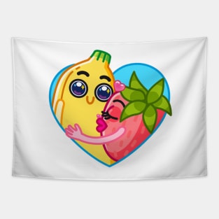 Banana love Strawberrie Tapestry