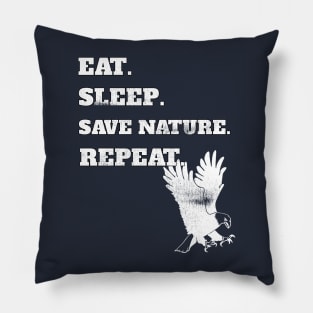 Eat Sleep Save Nature Repeat Eagles Lovers Gift Pillow