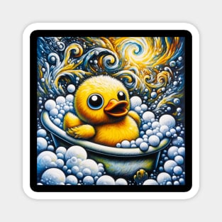 Screaming Duck Splash: Bubble Bath Day Magnet