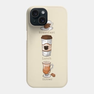 Espresso, to go and latte Phone Case