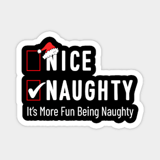 Nice Naughty Funny Christmas Xmas Santa List Magnet