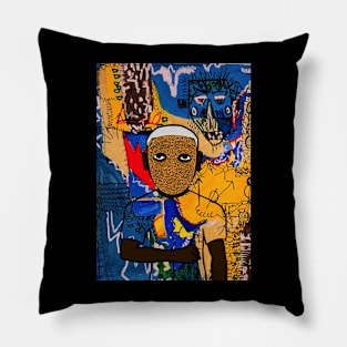 MaleMask NFT Infused with DoodleEye Color and DarkItem - A Street Art Masterpiece Pillow