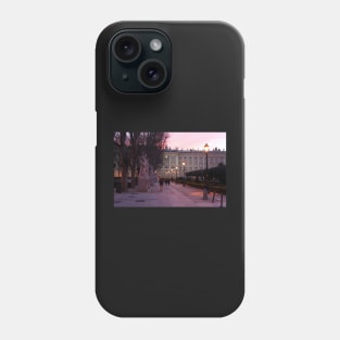 Royal Palace, Palace, Palacio Real, Plaza de Oriente, dusk, Madrid, Spain, Europe Phone Case