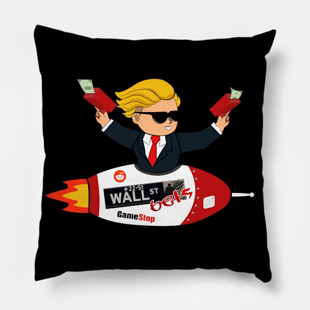 Wallstreetbets in Rocket Pillow by Giraroad