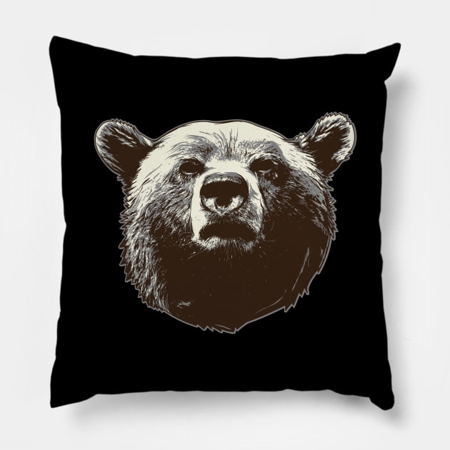 Bear Face Pillow by ShirtyLife