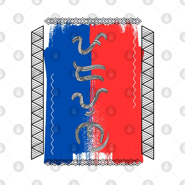 Philippine Flag / Baybayin word Padayon (to Continue) by Pirma Pinas