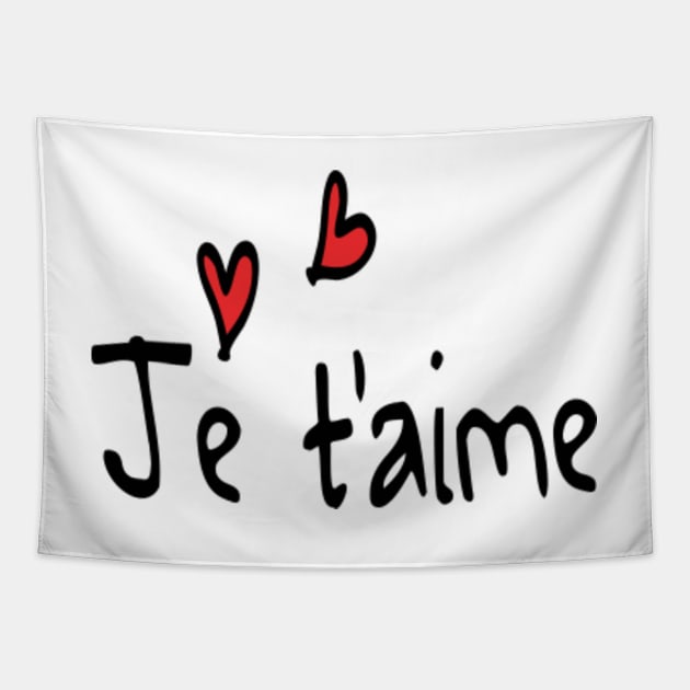 Je t'aime typo Tapestry by CindyS