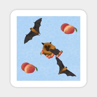 Fruit Bats and Mangoes Blue Magnet