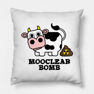 Mooclear Bomb Cute Cow Pun Pillow