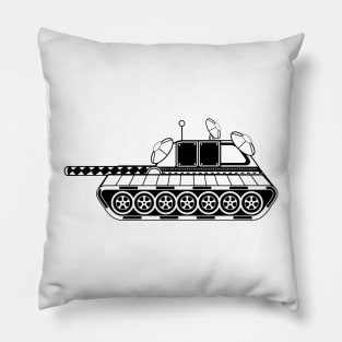 Black and White Patterned Cartoon Tank (Variant 4) Pillow