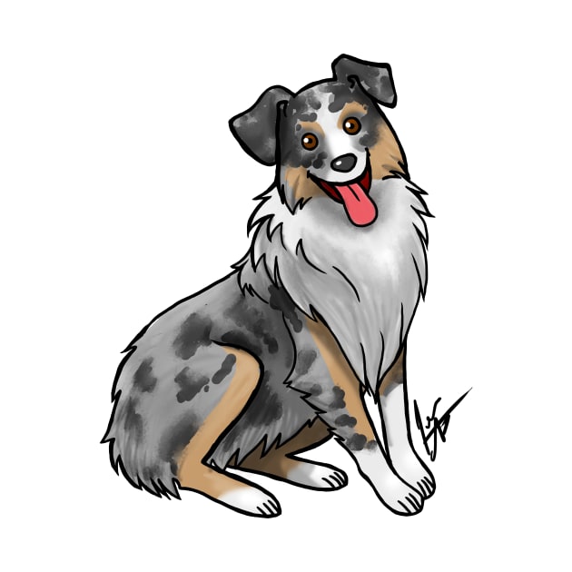 Dog - Australian Shepherd - Blue Merle by Jen's Dogs Custom Gifts and Designs