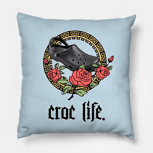 Croc Life ∆∆∆ Aesthetic Design Pillow by DankFutura