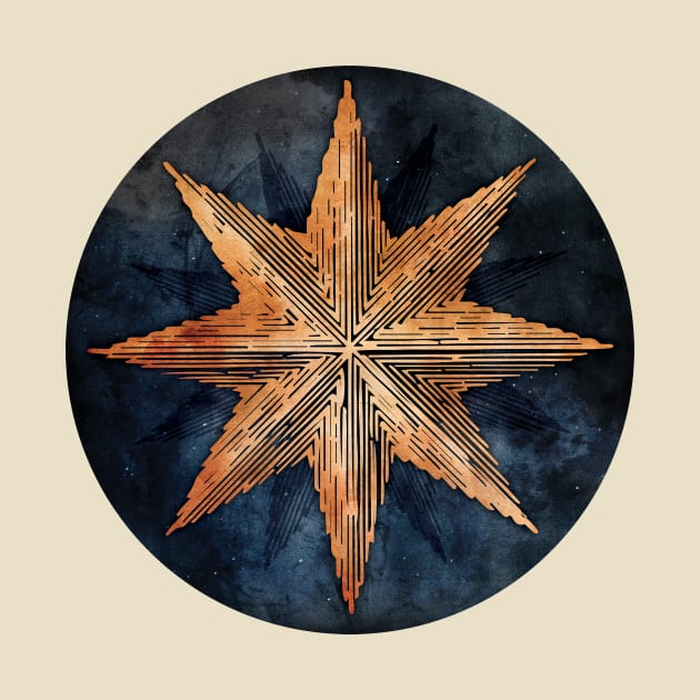 Star of Night - Nautical Compass Star by directdesign