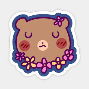 Flower Bear Face Magnet