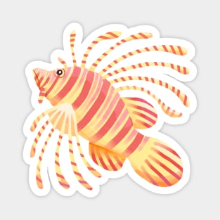 Whimsical Ocean Coral Reef Lionfish in Digital Magnet