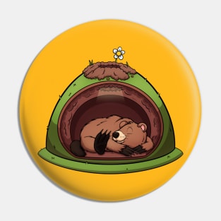 Groundhog Sleeping Pin