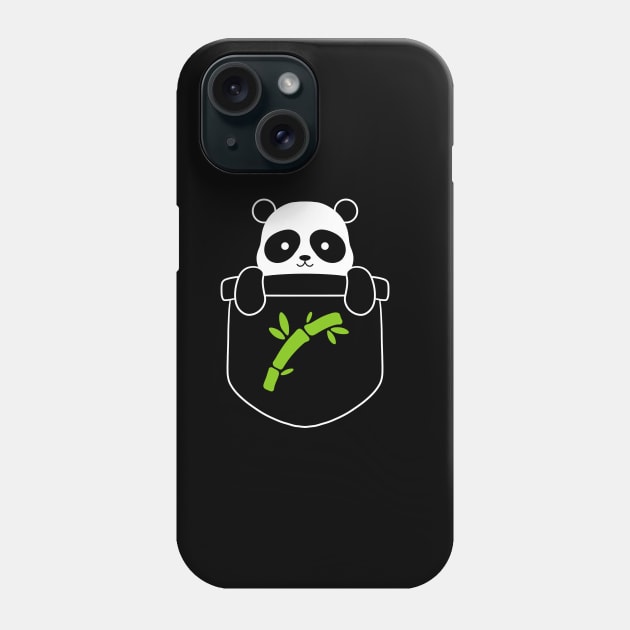 Panda Bear Bamboo Pocket Phone Case by Trippycollage