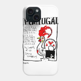 Portuguese Rooster Doodle Black Phone Case