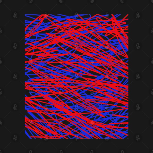 Red and blue abstract art string T-Shirt by kingelithe3rd