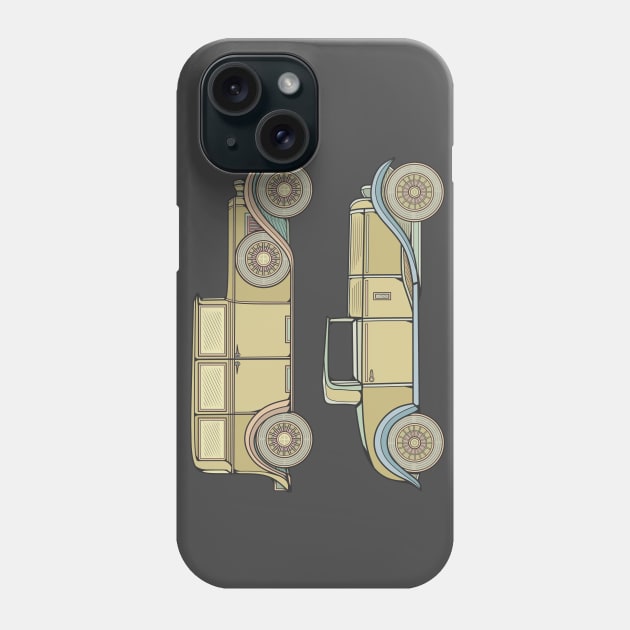 Yellow Classic Car Phone Case by milhad