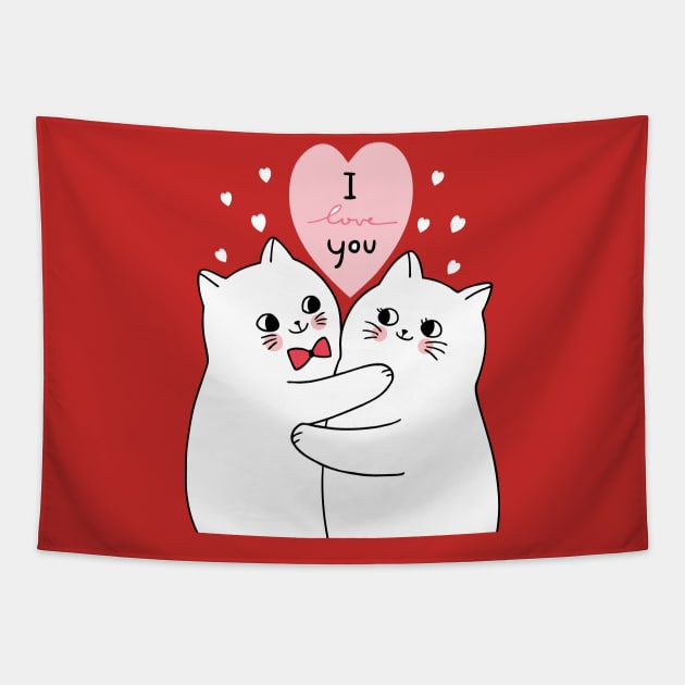 I love you cats Tapestry by Mako Design 