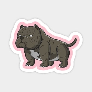 Cute Bulldog Muscular Cartoon Magnet