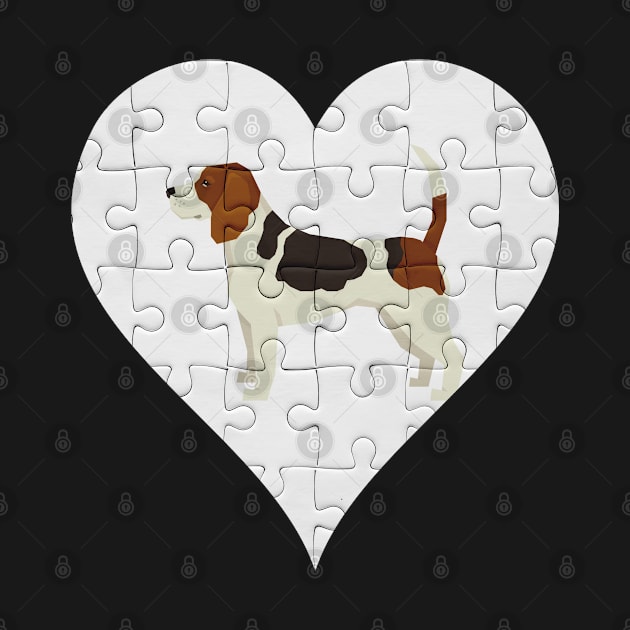 Beagle Heart Jigsaw Pieces Design - Gift for Beagle Lovers by HarrietsDogGifts