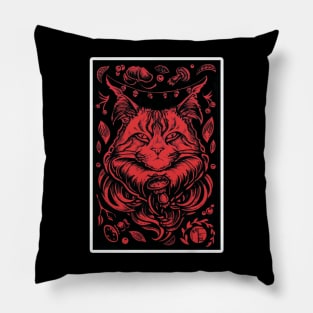 Forest Cat - White Outlined Version Pillow