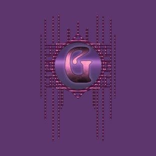 Purple Retro Alphabet Vintage Artdeco Letter G T-Shirt