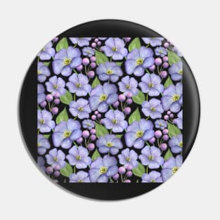 Blue Watercolour Floral Pin