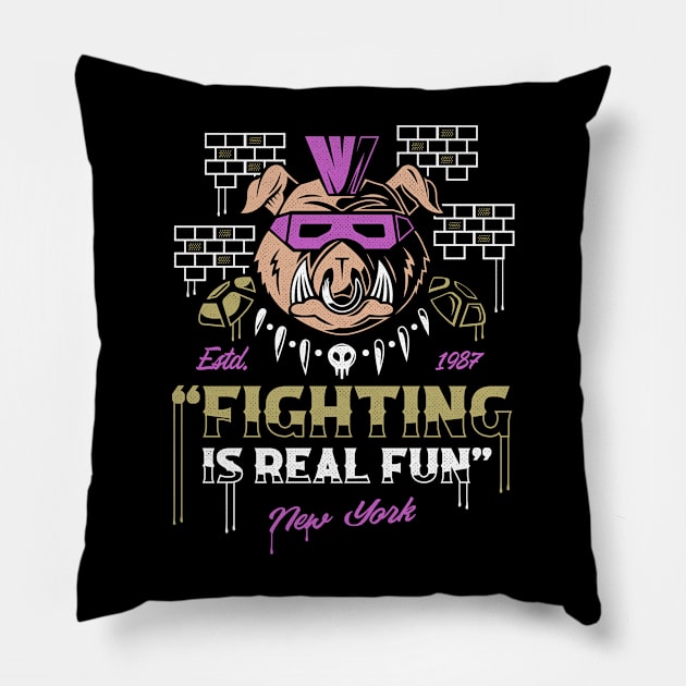 New York Punk Pig Pillow by logozaste