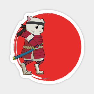 The Samurai Cat Magnet