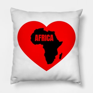 Africa Love, Heart, Continent Pillow