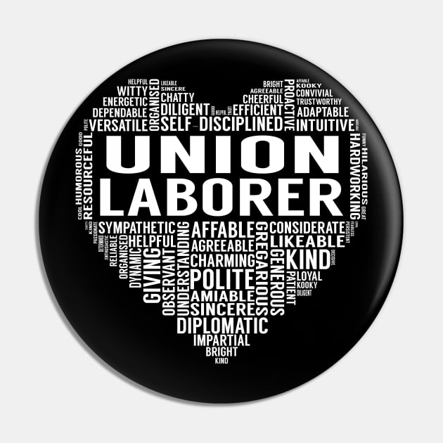 Union Laborer Heart Pin by LotusTee