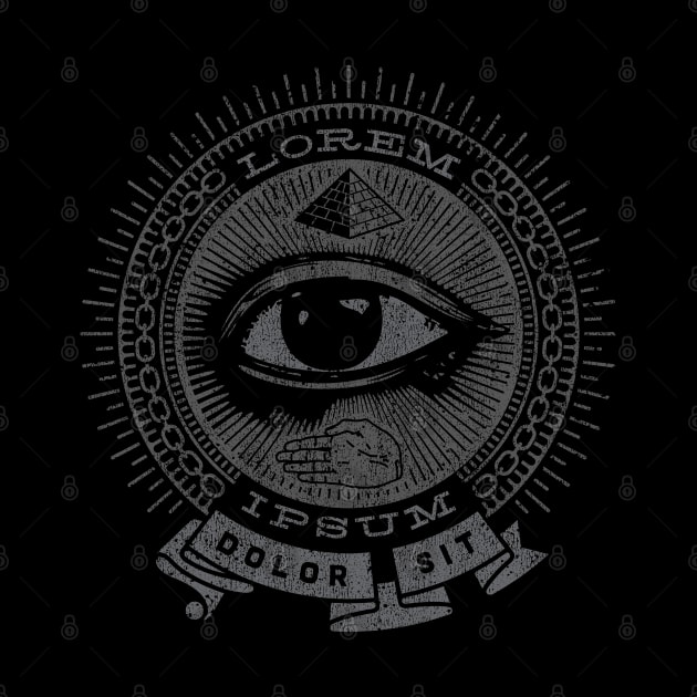 Lorem Ipsum Greek Text Graphic Design Secret Society Seal by artbitz