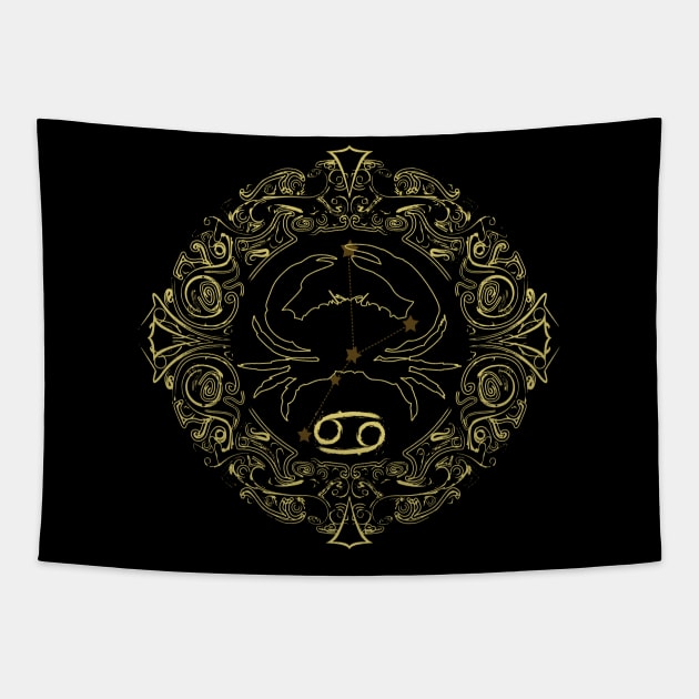 Zodiac Sign Cancer Tapestry by Mandra