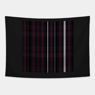 Gothic Aesthetic Catriona 2 Hand Drawn Textured Plaid Pattern Tapestry