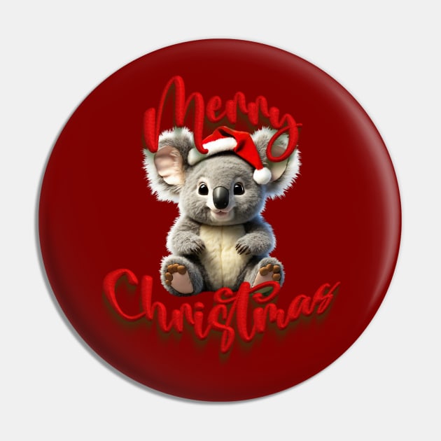 Merry Christmas Koala with A Xmas Santa Hat from Australia Pin by Amanda Lucas