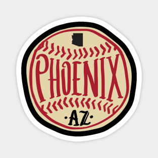 Phoenix Arizona Hand Drawn Typography Baseball T-Shirt Magnet