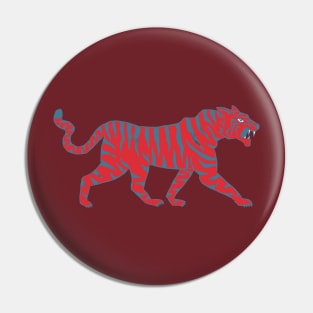 chinese tiger in bamboo forest | wine red Pin