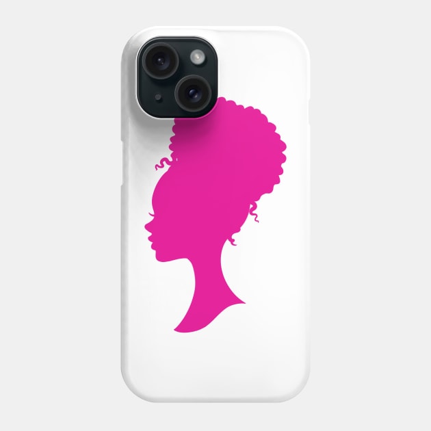 Hot Pink Black barbie silhouette Phone Case by Juliet & Gin