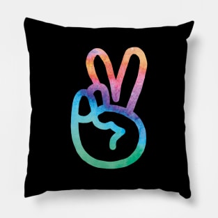 Tie Dye Peace Fingers Pillow