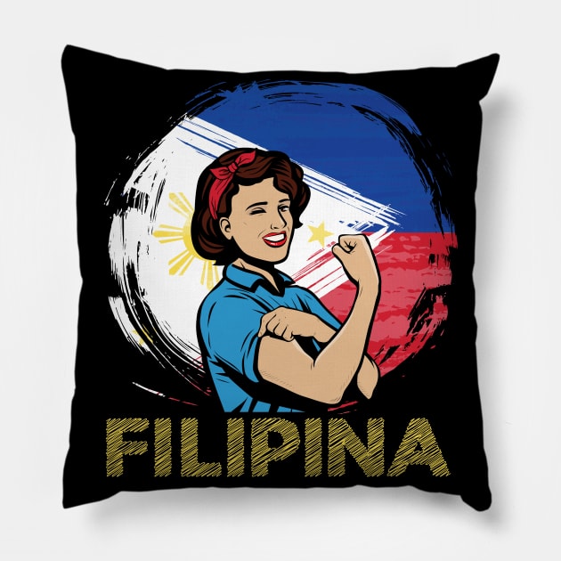 Filipina Philippines Flag Filipino Pinoy Pinay Gifts Pillow by aneisha