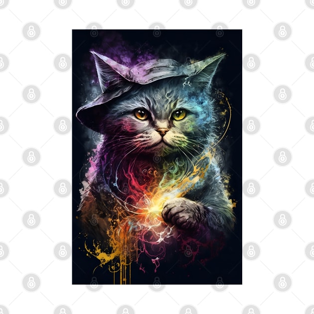 Cat Wizard Portrait Painting by ArtisticCorner