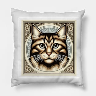 cat portrait t-shirt Pillow