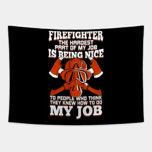 Firefighter Job Profession Firewoman Fireman Gift Tapestry